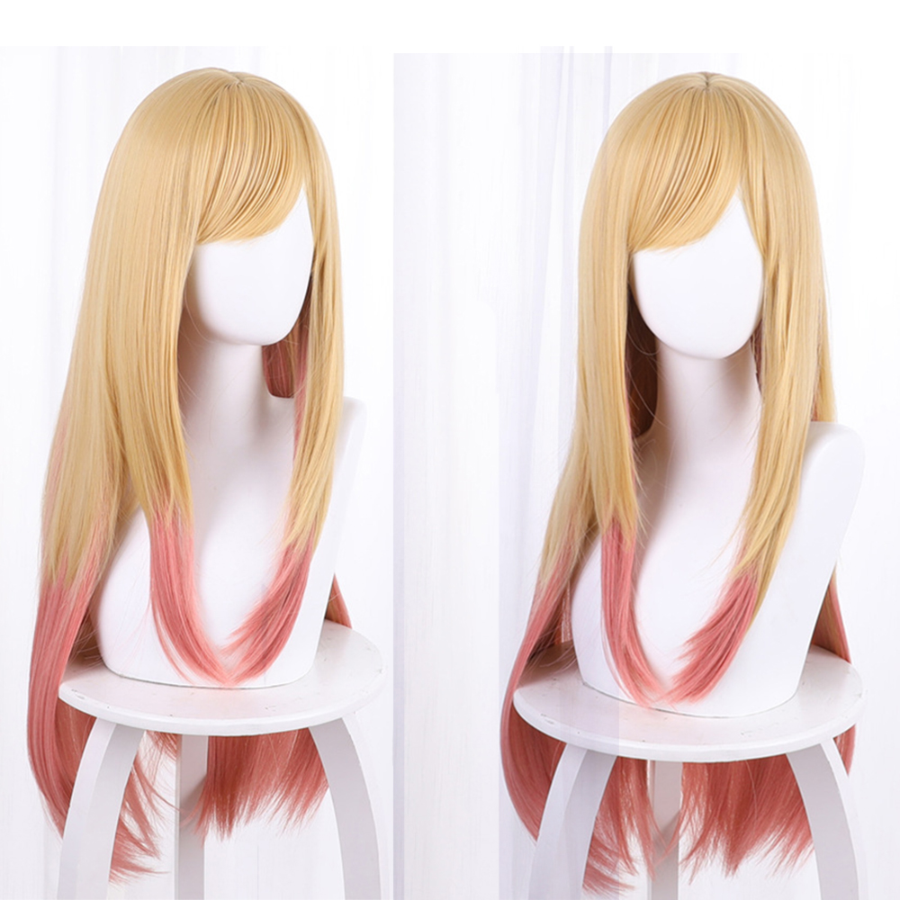 Kitagawa Anime Cosplay - Peruka cosplayowa Anime Marin Kitagawa, żółto-różowy